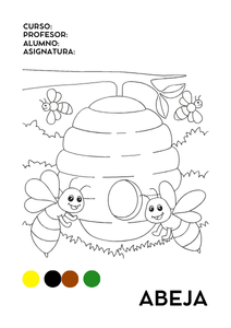 Portadas de abejas para colorear 3