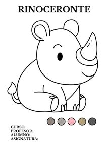 Portadas de rinocerontes para colorear 1